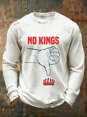 Men's No Kings Waffle Print Casual T-Shirt