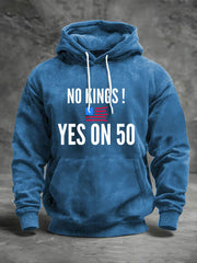 Men's No Kings Printed Casual Hoodie