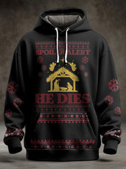 Unisex Funny Christmas Jesus Was The First Zombie Printed Hoodie