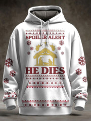 Unisex Funny Christmas Jesus Was The First Zombie Printed Hoodie