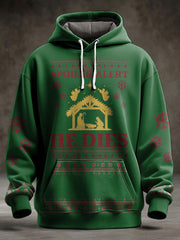 Unisex Funny Christmas Jesus Was The First Zombie Printed Hoodie