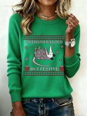 Women's Overstimulated But Festive Possum Christmas Sweater