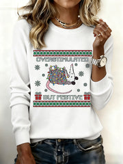 Women's Overstimulated But Festive Possum Christmas Sweater