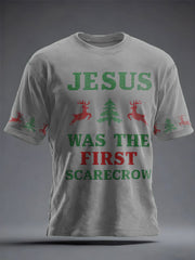 Unisex Funny Christmas Jesus Was The First Zombie Printed T-shirt