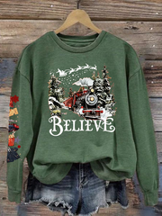 Women's Retro 90s Christmas movie print polyester sweatshirt