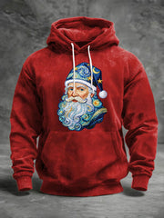 Men's Santa Claus Printed Casual Hoodie
