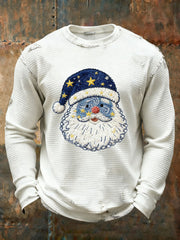 Men's Santa Claus Waffle Print Casual T-Shirt