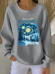 Women's Christmas Night Scene Printed Casual Sweatshirt