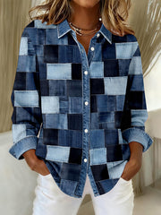 Women's Fashion Patchwork Design Shirt