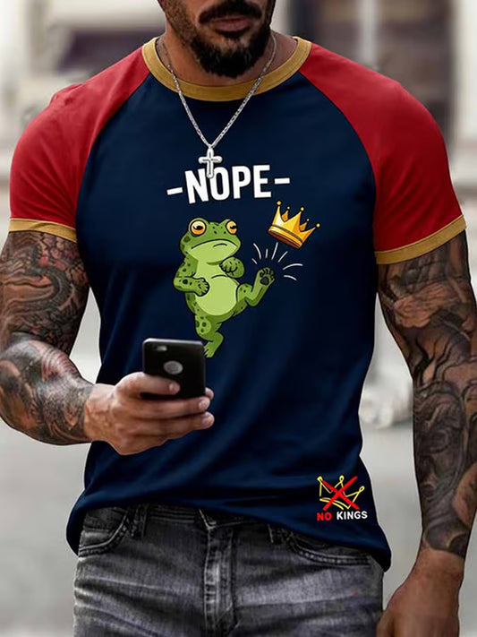 Men's Frog Protest No Kings In America Print Tee