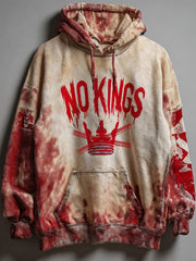 Men's No Kings Printed Casual Hoodie