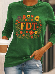 Women's Retro FDT Floral Print Sweatshirt