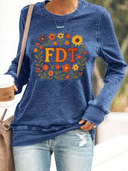 Women's Retro FDT Floral Print Sweatshirt