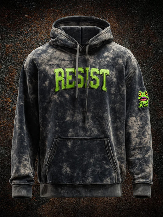 Men's Resist Frog Print Casual Hoodie