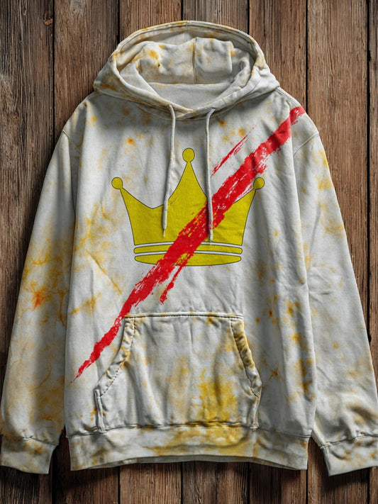 Men's No Kings Printed Casual Hoodie
