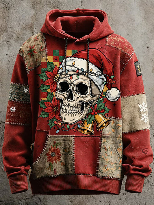 Men's Retro Christmas Skull Hoodie
