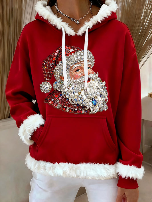 Women's Merry Christmas Santa Art Hoodie