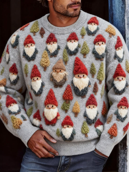 Men's Vintage Christmas Santa Claus Printed Sweater