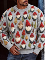 Men's Vintage Christmas Santa Claus Printed Sweater