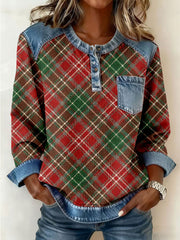 Women's Christmas Vintage Plaid Sweatshirts