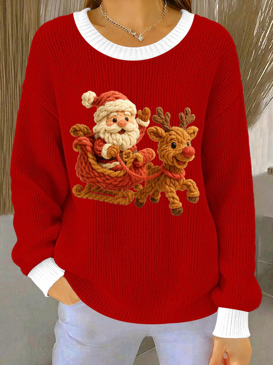 Women's Christmas Pattern Cozy Knitted Sweater