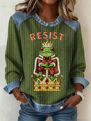 Women's Portland Frog Denim Panel Sweatshirt