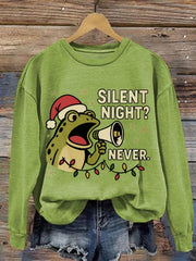 Women's Merry Resistmas Portland Frog Printed Sweatshirt