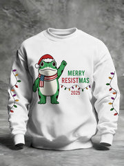 Men's Merry Resistmas Portland Frog Printed Sweatshirt
