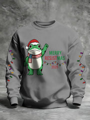 Men's Merry Resistmas Portland Frog Printed Sweatshirt