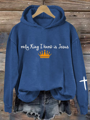 Women's Only King I Know Is Jesus No Kings In America Print Casual Sweatshirt