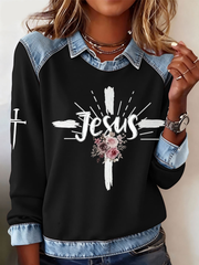 Women's Jesus Velvet Top