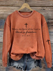 Women's Faith Cross Printed Casual Sweatshirt