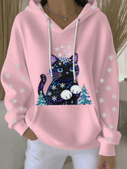 Women's Christmas Print Casual Hoodie