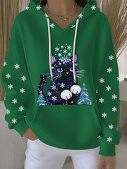 Women's Christmas Print Casual Hoodie