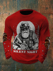 Men's Funny Veteran Christmas Printed Waffle Tops