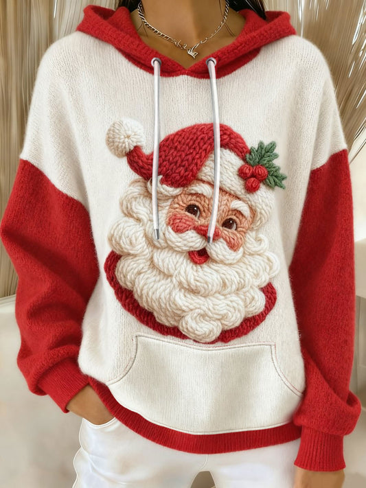 Women's Santa Claus Art Drawstring Hoodie