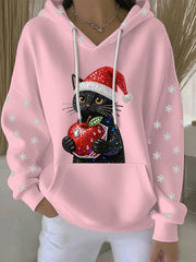 Women's Christmas Print Casual Hoodie