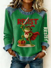 Women's Resist Frog Print Long Sleeve Top