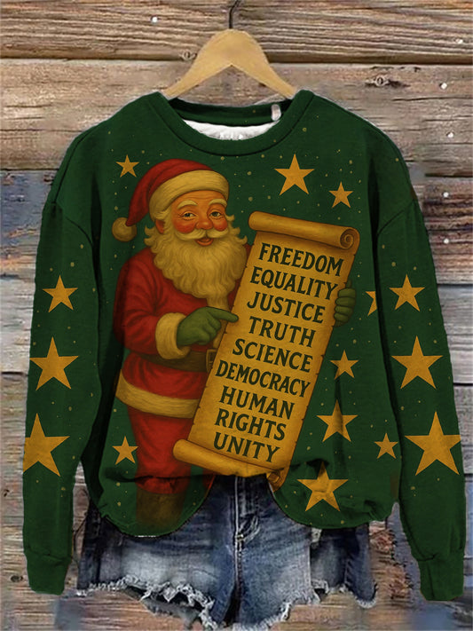 Women's FDT Christmas Santa Print Sweatshirt