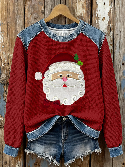 Women's Santa Claus Print Casual Top
