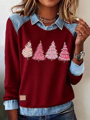 Women's Christmas Tree Print Casual Top