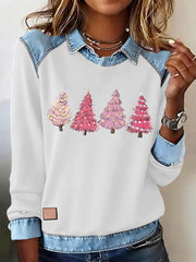 Women's Christmas Tree Print Casual Top