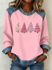 Women's Christmas Tree Print Casual Top