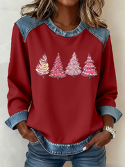 Women's Christmas Tree Print Casual Top