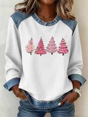Women's Christmas Tree Print Casual Top