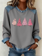 Women's Christmas Tree Print Casual Top