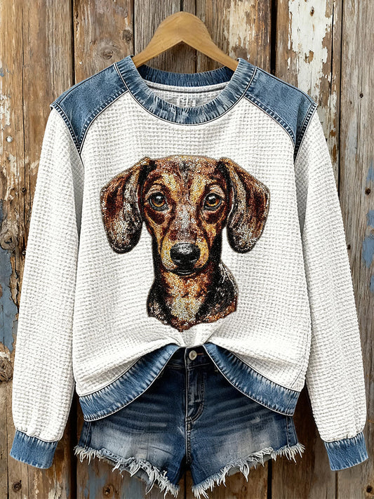 Women's Sausage Dog Waffle Sweatshirts