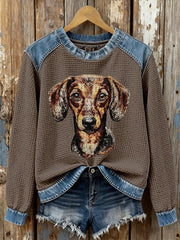 Women's Sausage Dog Waffle Sweatshirts