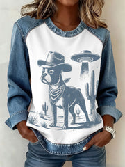 Women's Western Boston Terrier Sweatshirts