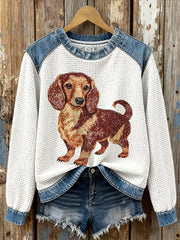 Women's Sausage Dog Waffle Sweatshirts